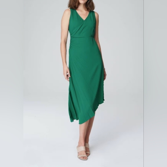 J. Jill (Size 2X) Green Stretch V-Neck Surplice Sleeveless Midi Dress (NEW-NWT) - Picture 15 of 16